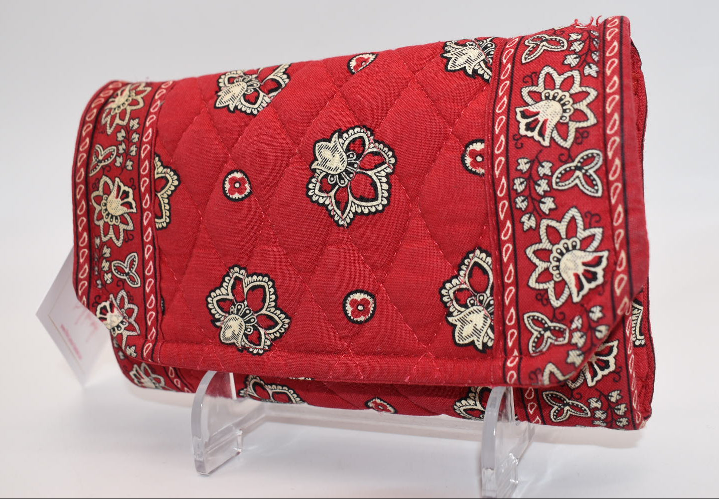 Vintage Vera Bradley Strap Crossbody Wallet in "Red Bandana" Pattern