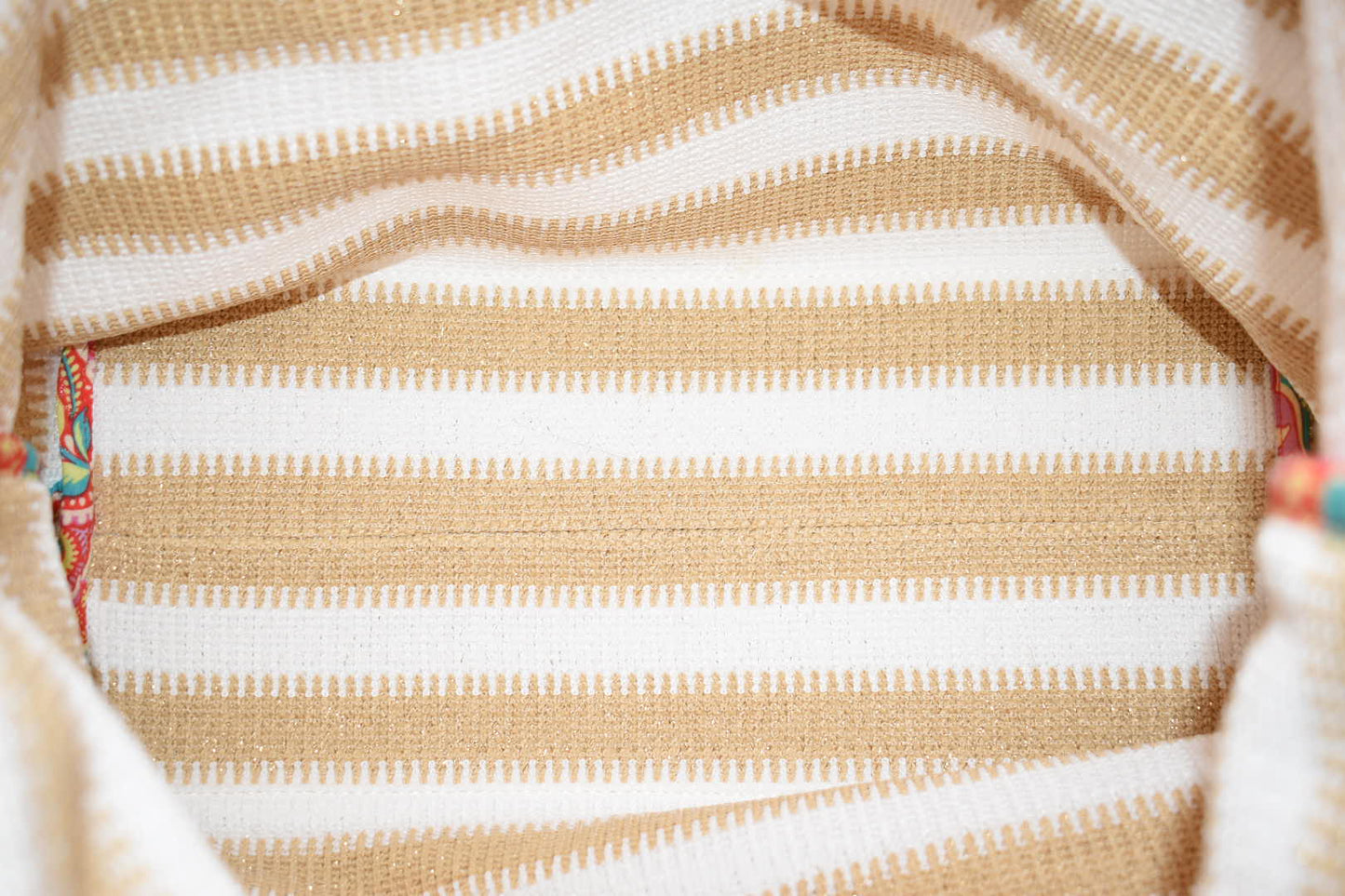 Vera Bradley Woven Neutral Straw Tote Bag