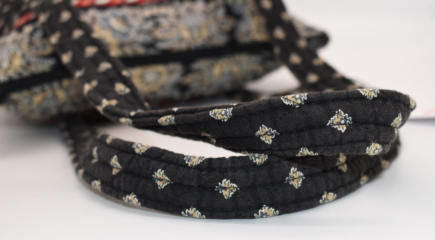 Vera Bradley Little Villager Tote Bag in "Classic Black" Pattern