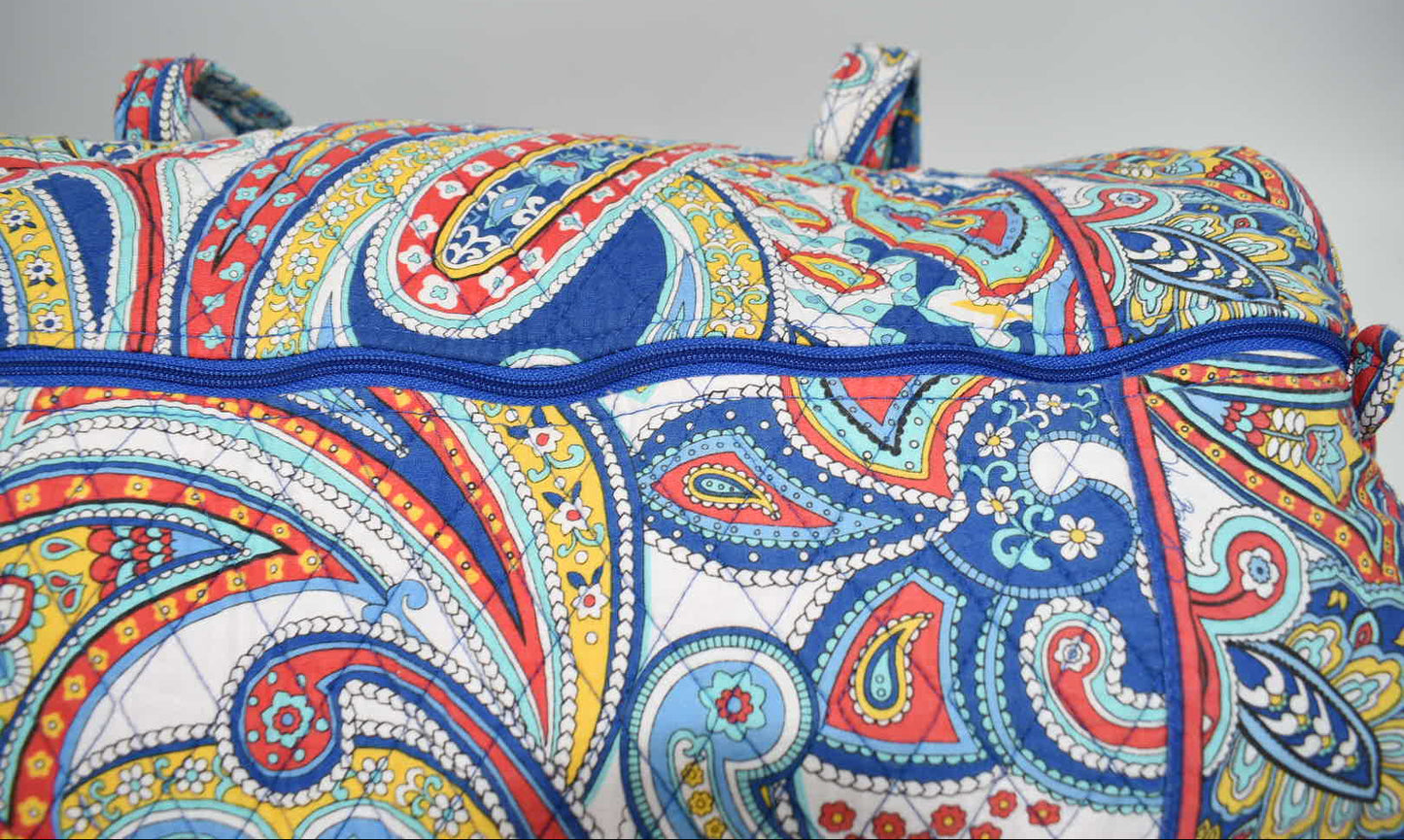 Vera Bradley Large Duffel Bag in "Marina Paisley" Pattern