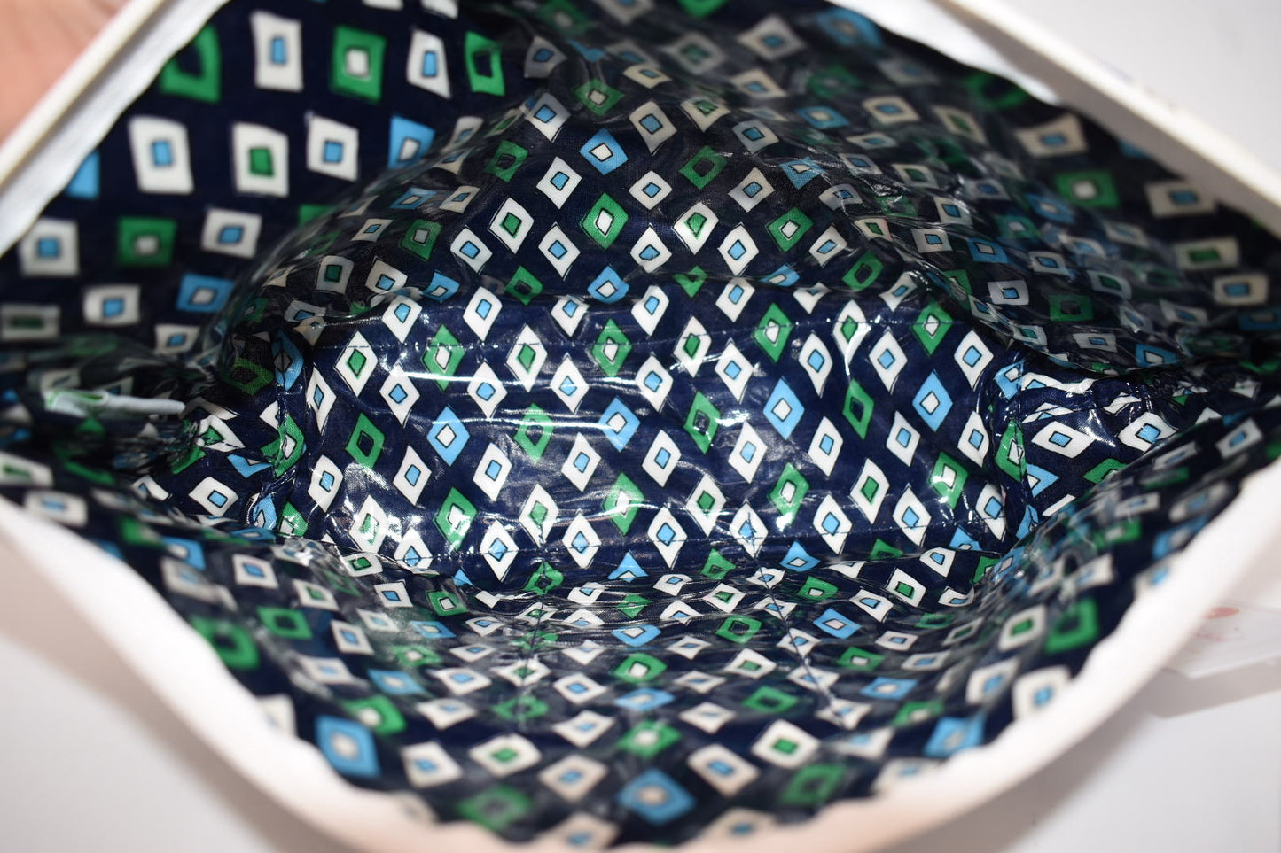 Vera Bradley XL Waterproof Makeup & Toiletry Bag in "Mediterranean White" Pattern