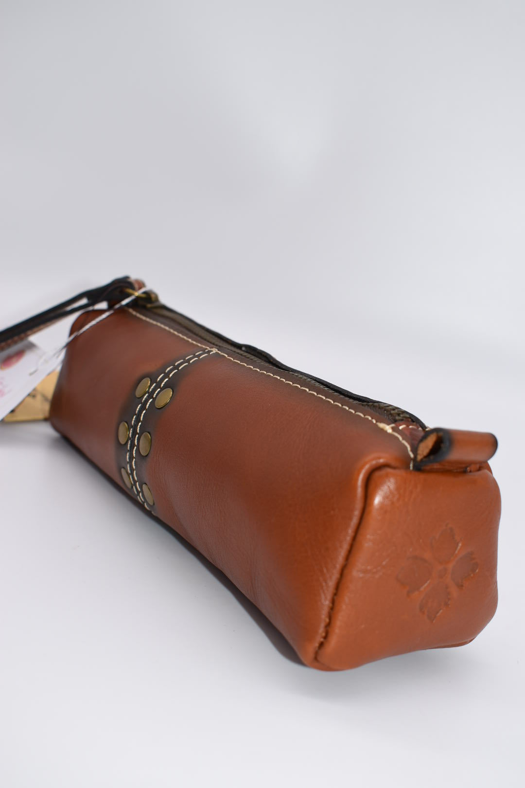 Patricia Nash Isla Oblong Zip Pouch Wristlet in Tan