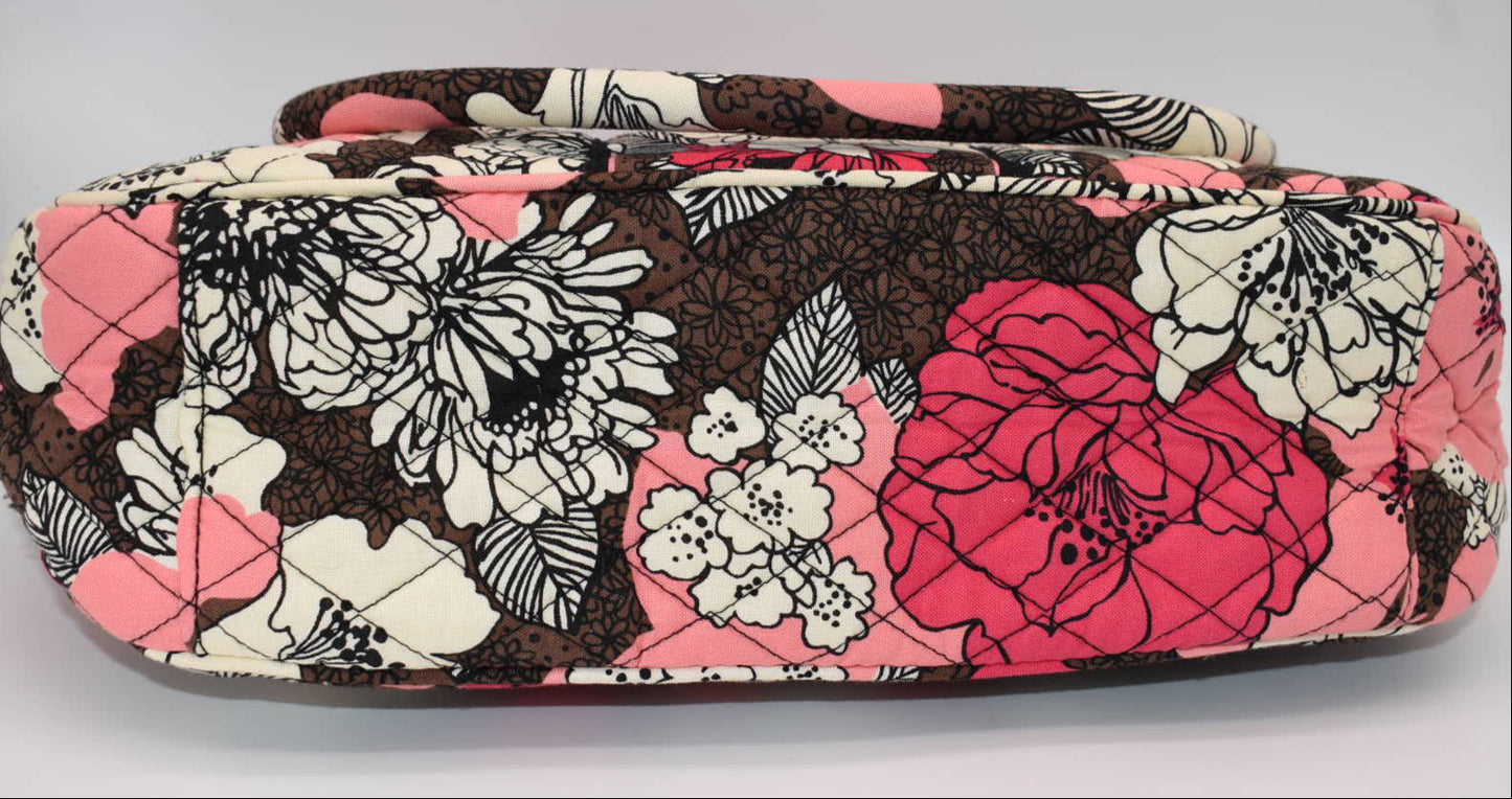 Vera Bradley Frame Satchel Bag in "Mocha Rouge" Pattern