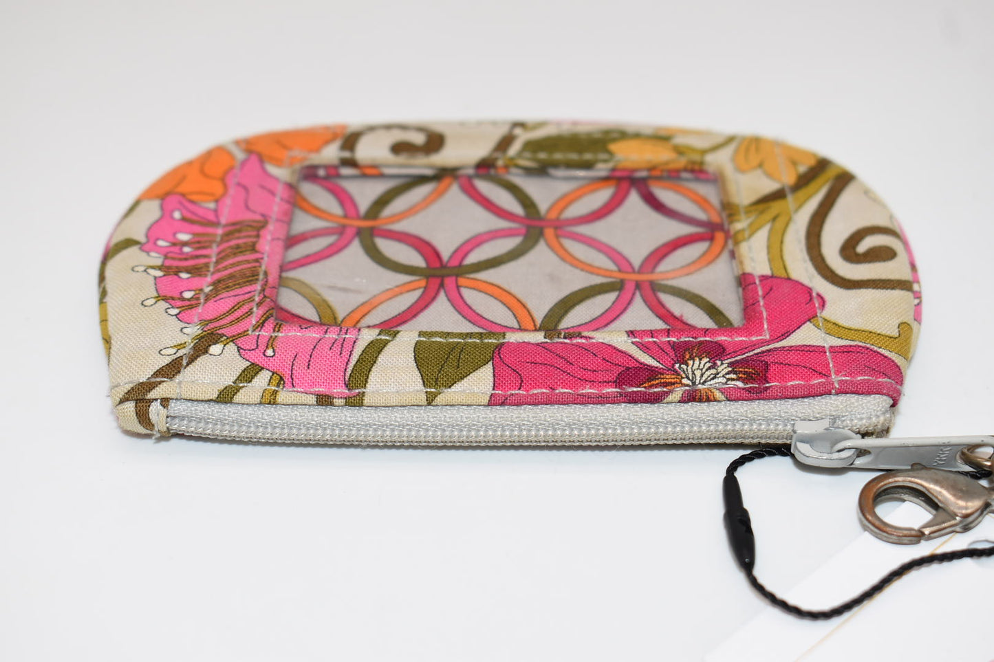Vera Bradley Clip Zip ID Case in "Tea Garden" Pattern