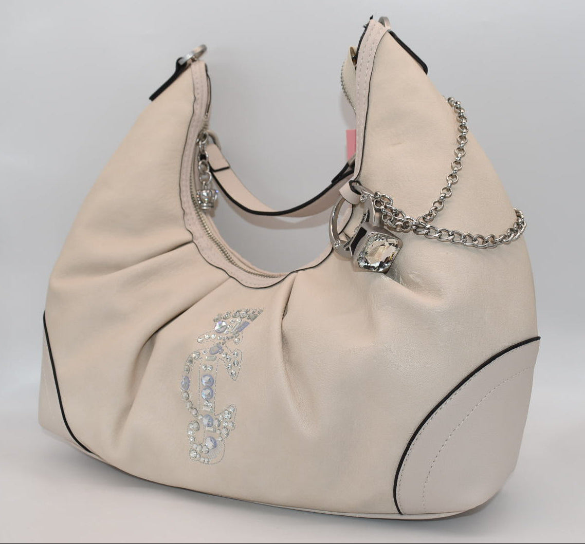 Juicy Couture Crown Hobo Shoulder Bag in "Crystal" Color