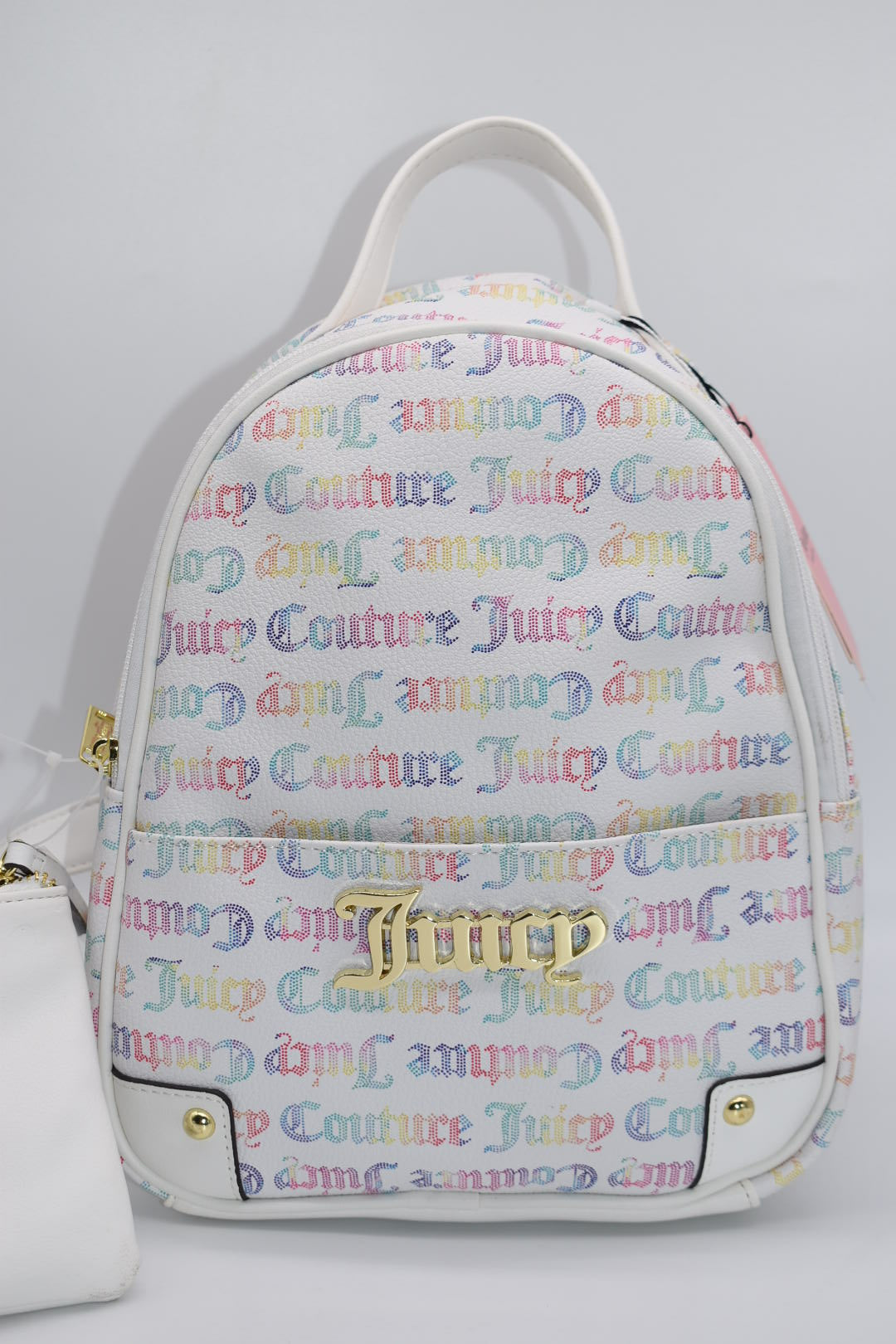 Juicy Couture Pullout Pouch Backpack in Multi White