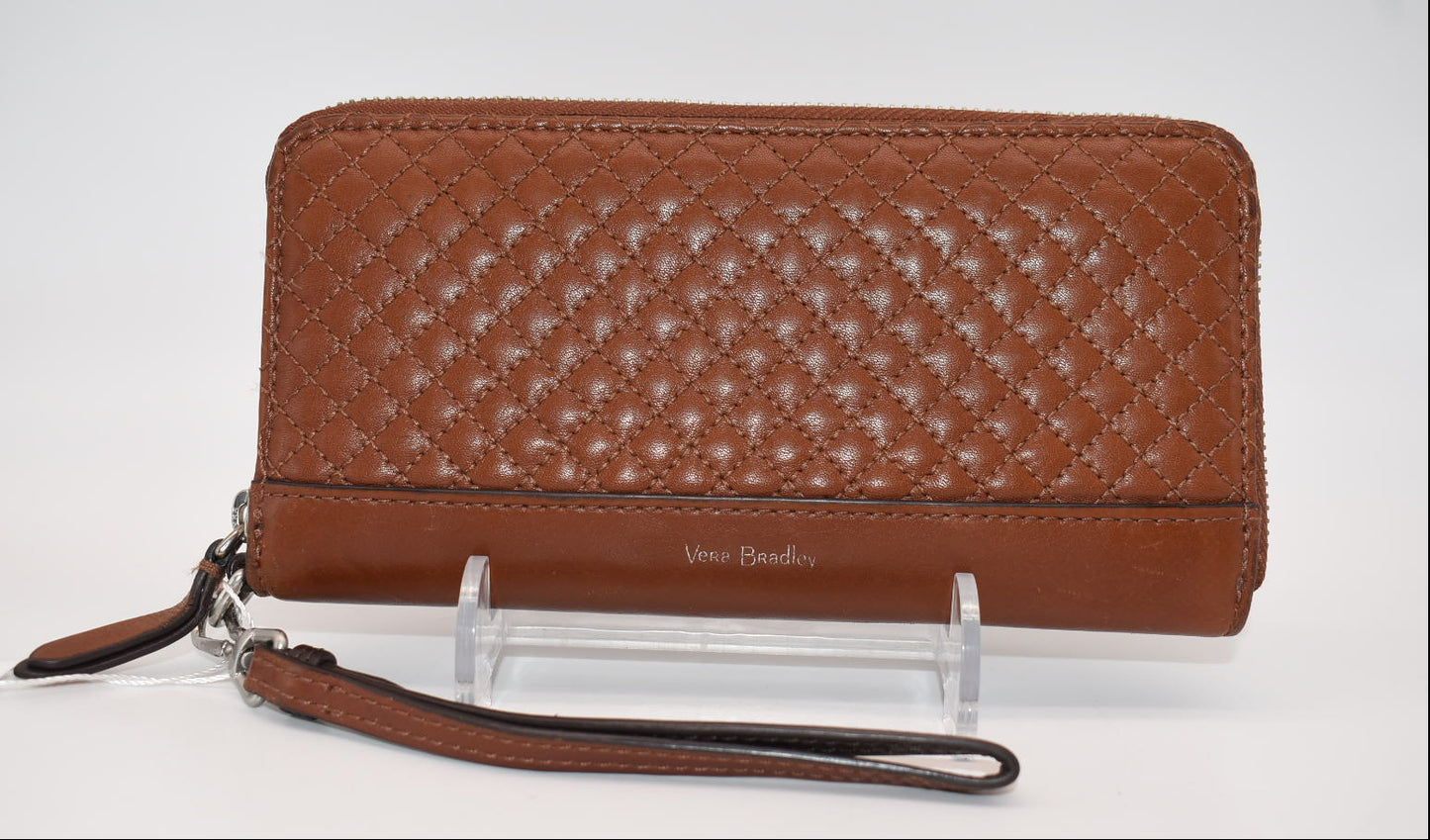 Vera Bradley Carryall RFID Accordion Wristlet in Mocha Brown
