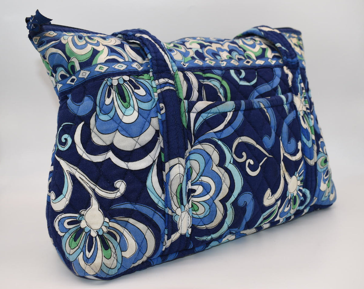 Vera Bradley Large Betsy Shoulder Tote Bag in "Blue Mediterranean" Pattern