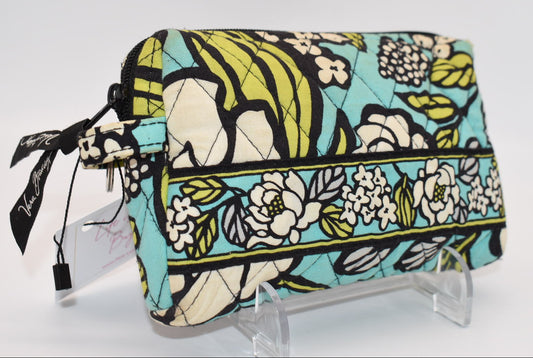 Vera Bradley Medium Cosmetic Bag in "Slate Blooms" Pattern