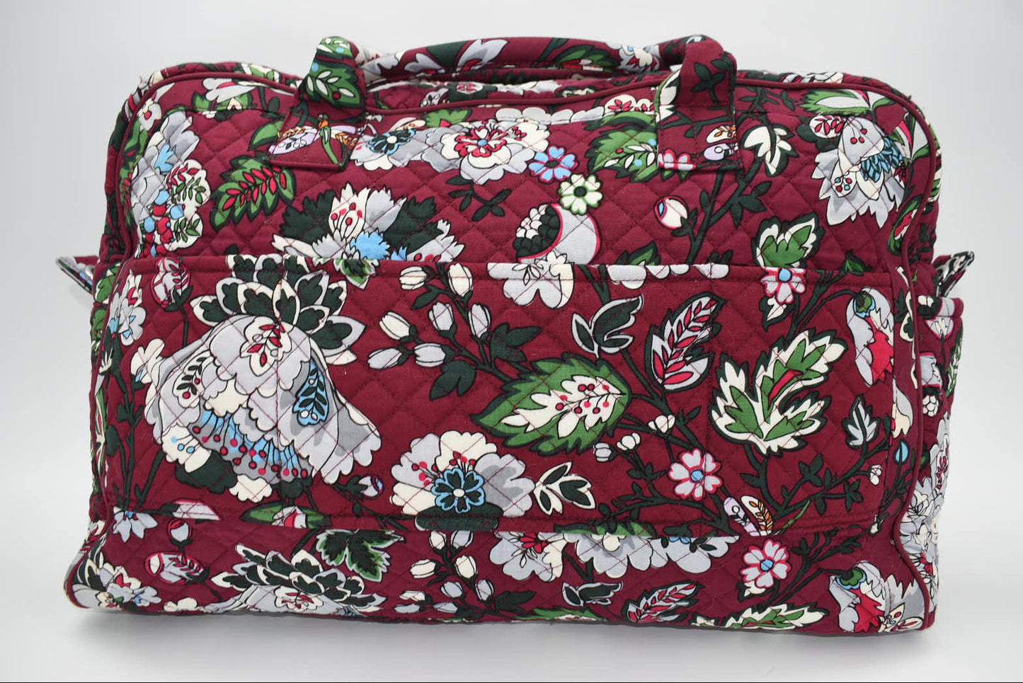 Vera Bradley Iconic Weekender Travel Bag in "Bordeaux Blooms" Pattern