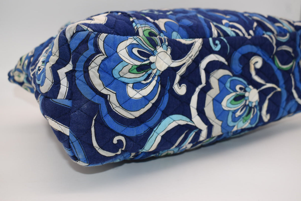 Vera Bradley Large Betsy Shoulder Tote Bag in "Blue Mediterranean" Pattern