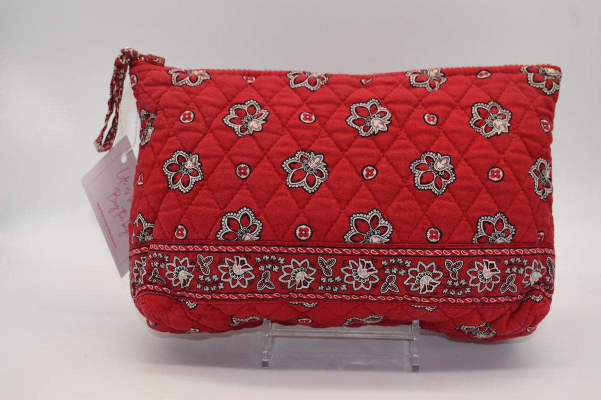 Vera Bradley XL Cosmetic Bag in "Red Bandana" Pattern
