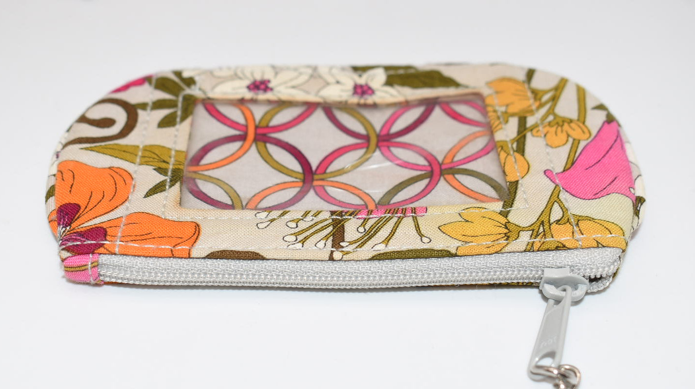 Vera Bradley Clip Zip ID Case in "Tea Garden" Pattern