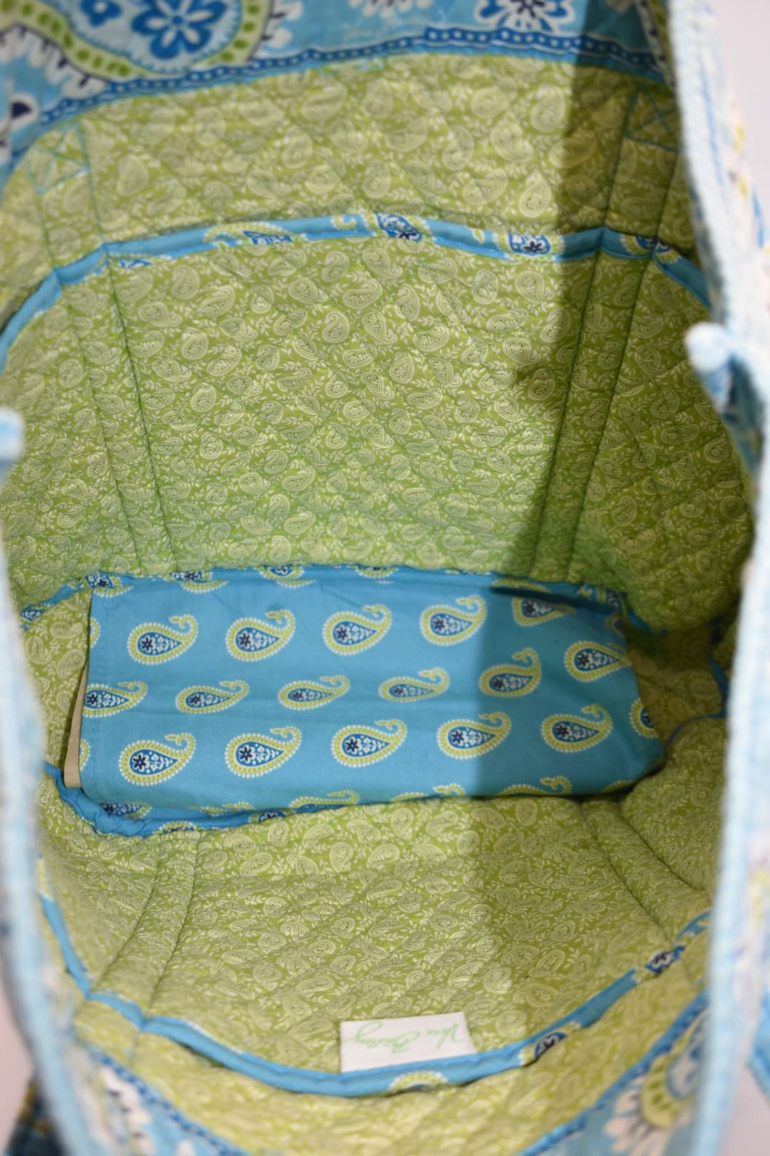 Vera Bradley Large Vera Tote Bag in "Bermuda Blue" Pattern