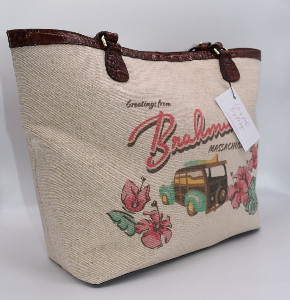 Brahmin Brooke Pecan Pipa Large Tote Bag