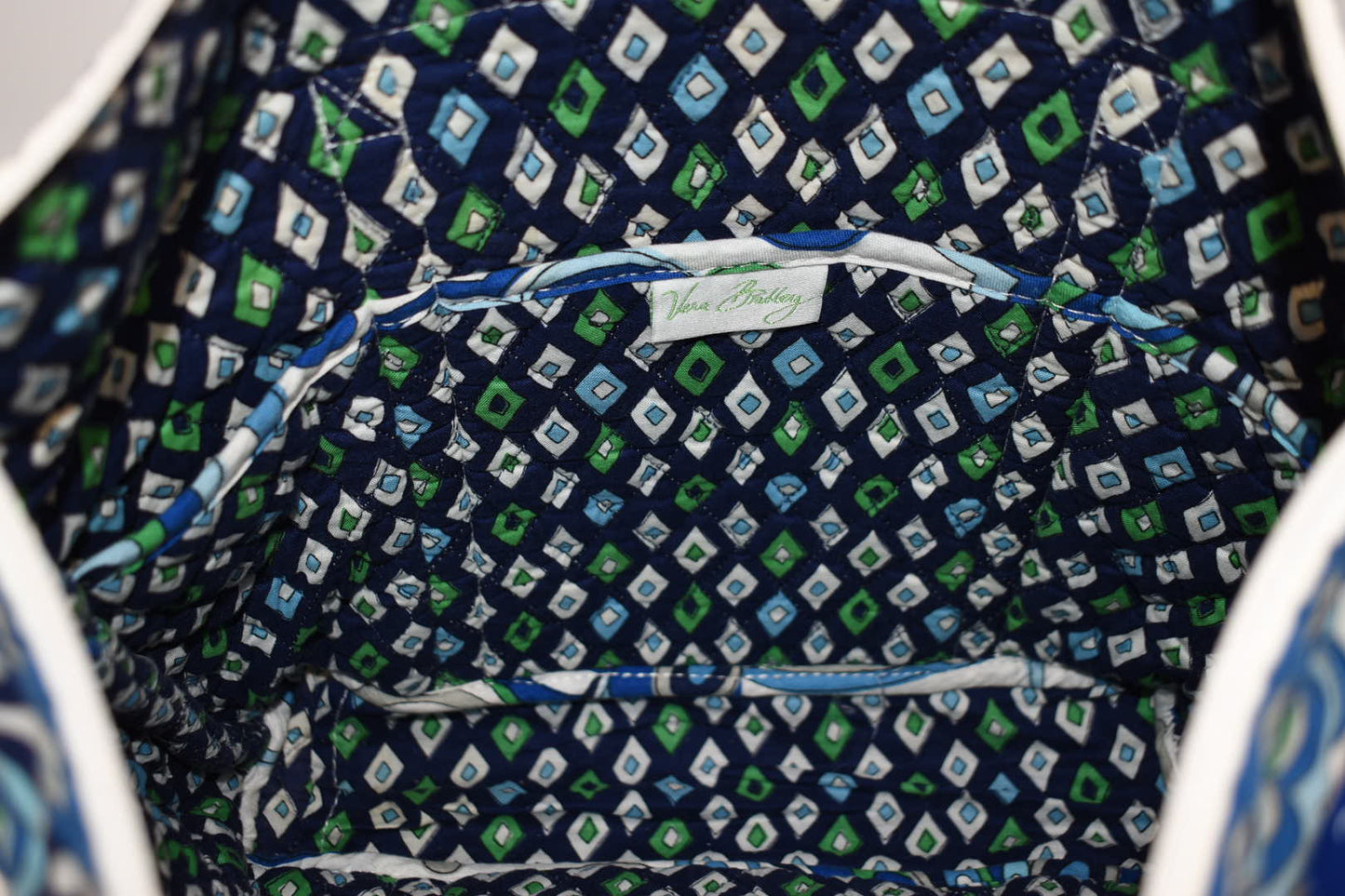 Vera Bradley Villager Tote Bag in "Mediterranean White" Pattern