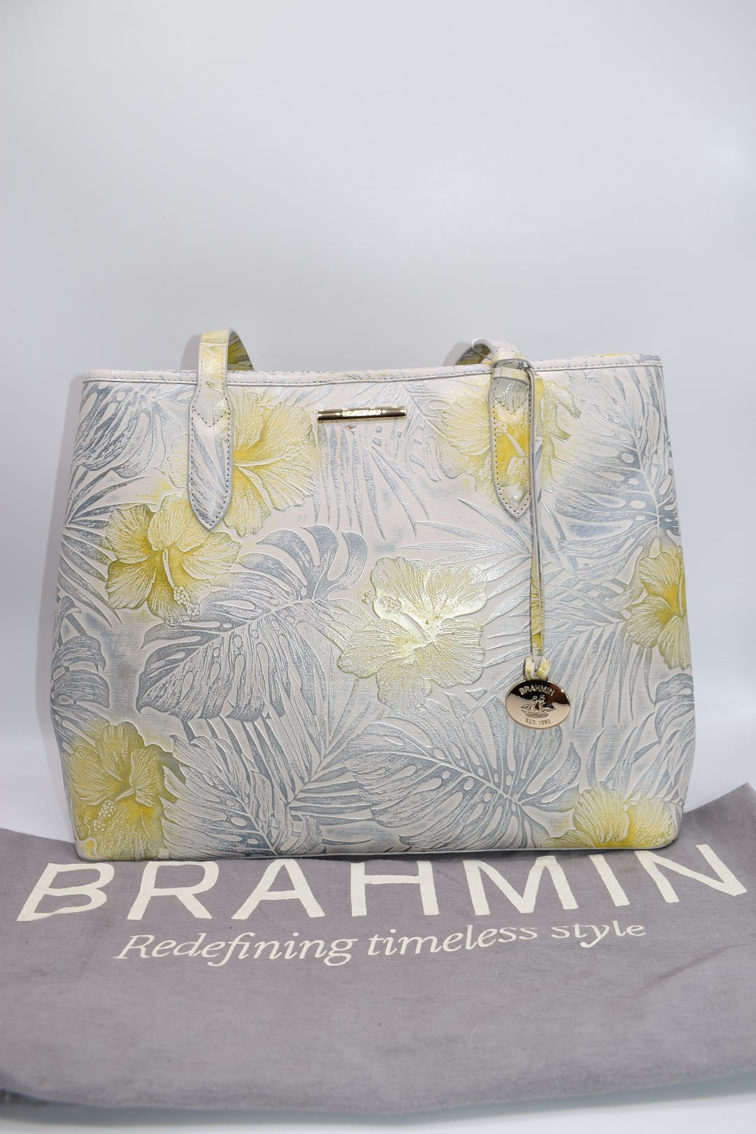 Brahmin Medium Julian Tote Bag in Lemonade Nostalgia