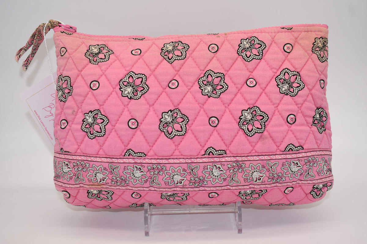 Vera Bradley XL Cosmetic Bag in "Pink Bandana" Pattern