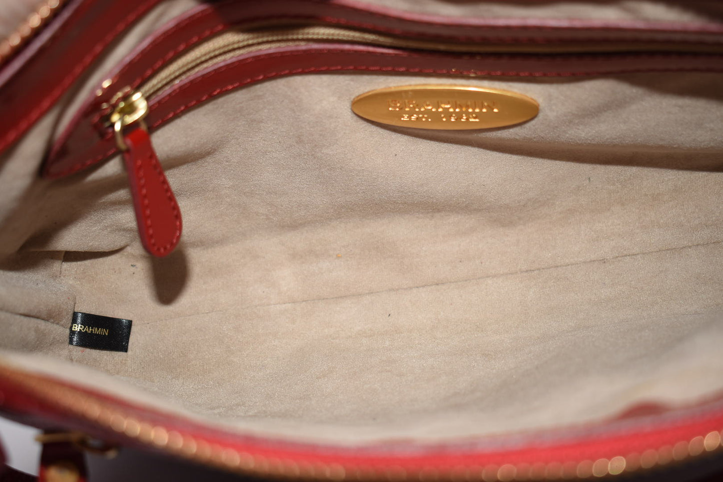Vintage Brahmin Red Leather Shoulder Bag