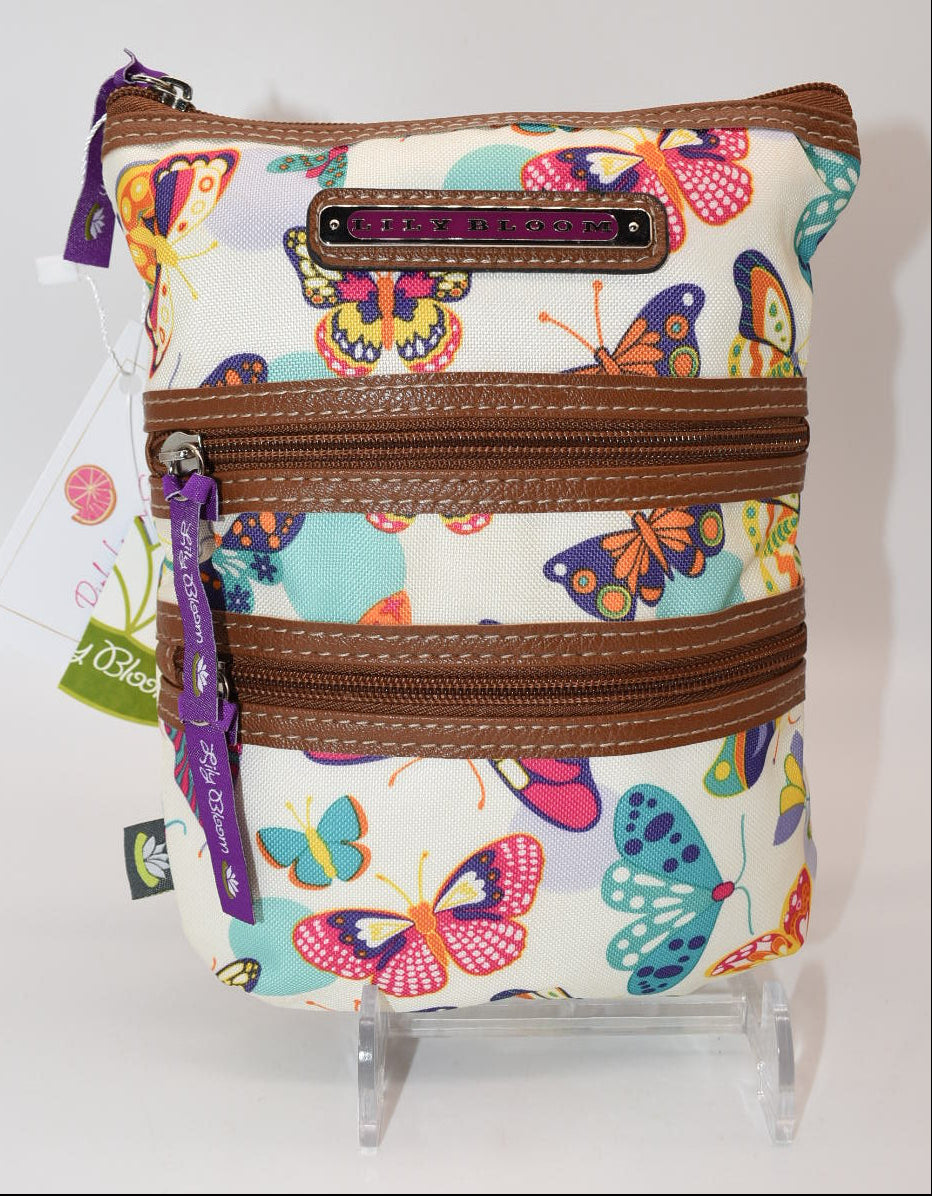 Lily Bloom Eva Multi Section Mini Crossbody Bag in "Butterfly Twister"