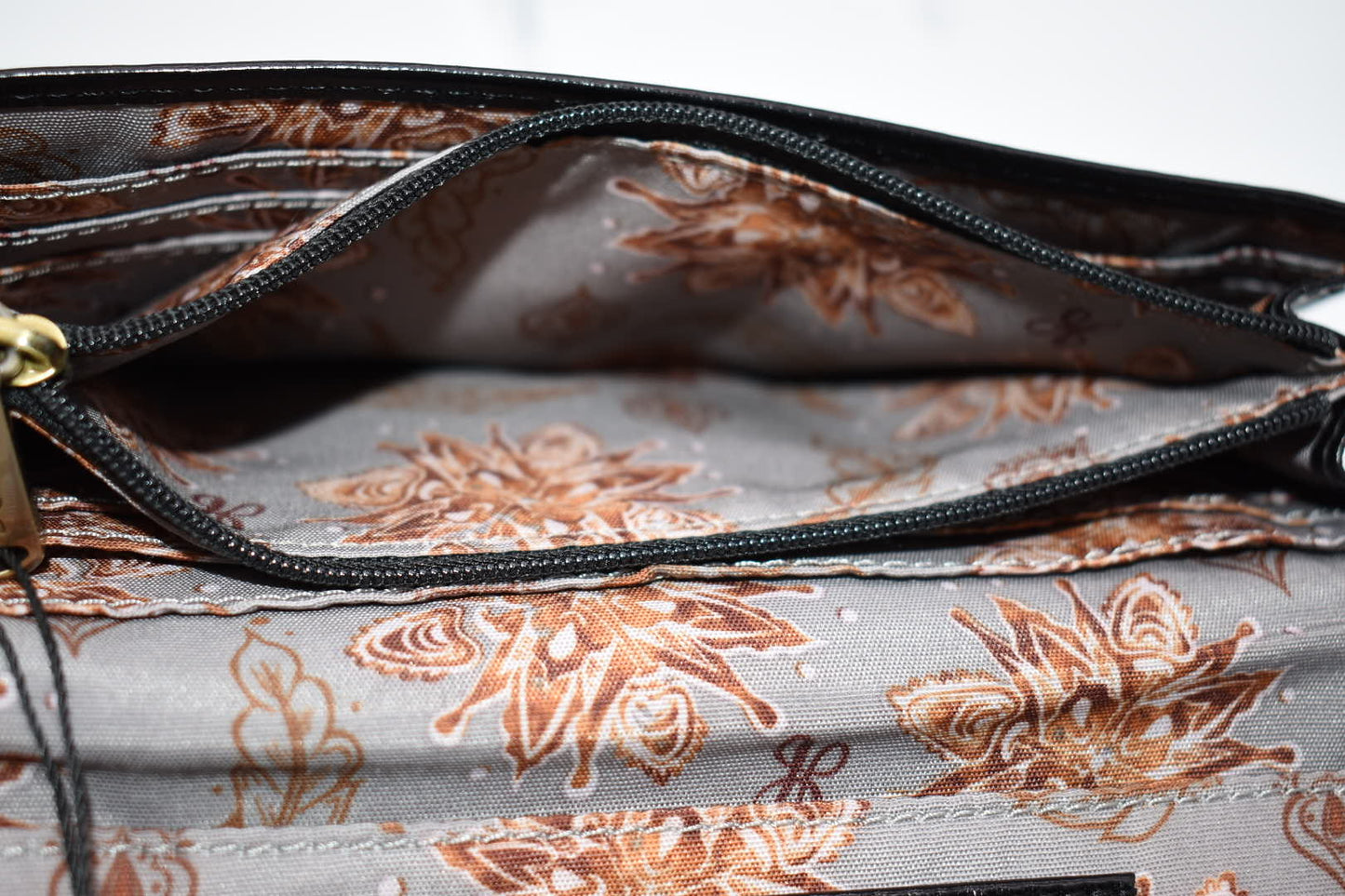 HOBO Rider Leather Wallet in Glossy Black
