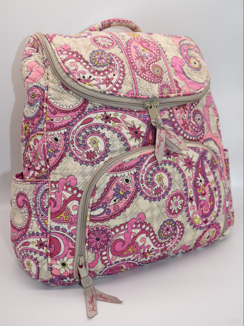 Vera Bradley Double Zip Backpack in "Paisley Meets Plaid" Pattern