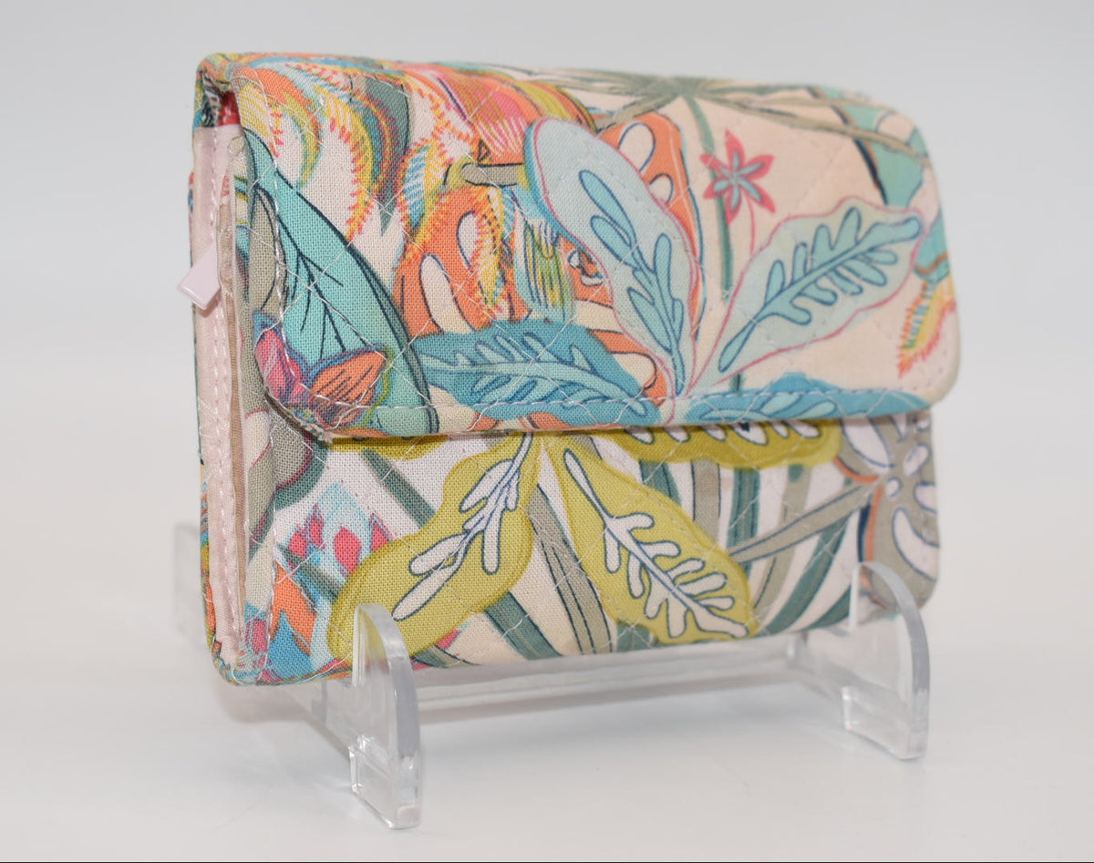 Vera Bradley RFID Riley Compact Wallet in "Rain Forest Canopy" Pattern