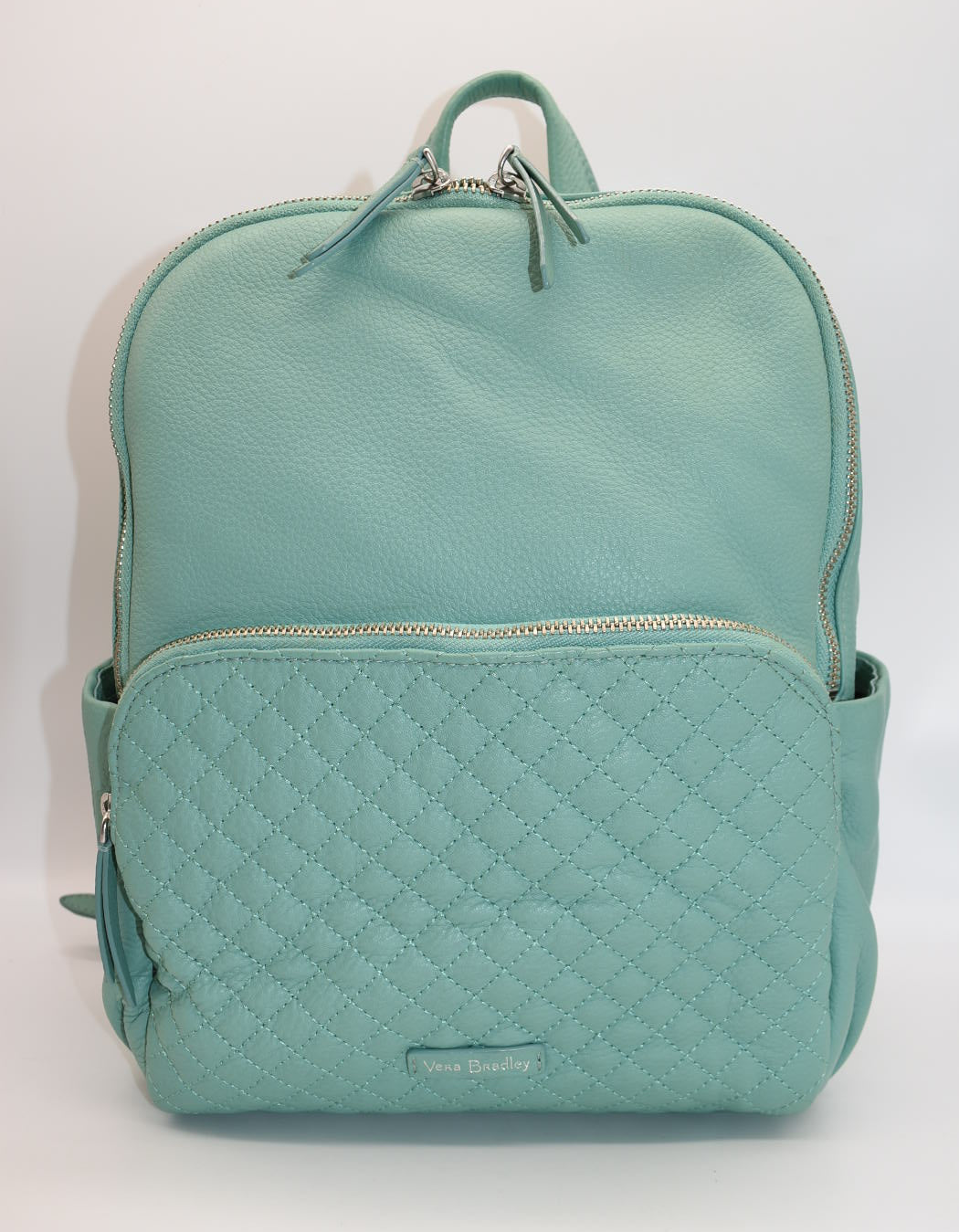 Vera Bradley Leather Carryall Backpack in Mint Green