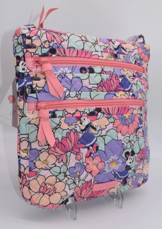 Vera Bradley Triple Zip Hipster Crossbody Bag in "Minnie's Garden Party" Pattern