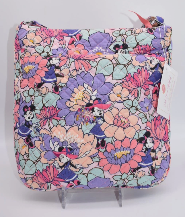 Vera Bradley Triple Zip Hipster Crossbody Bag in "Minnie's Garden Party" Pattern