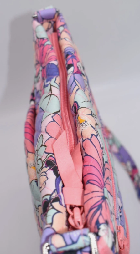 Vera Bradley Triple Zip Hipster Crossbody Bag in "Minnie's Garden Party" Pattern