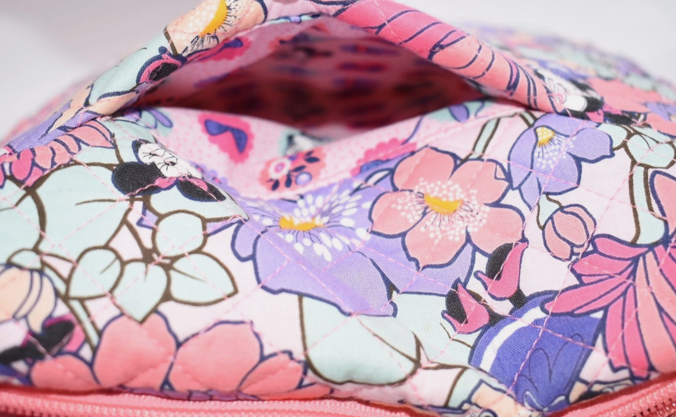 Vera Bradley Triple Zip Hipster Crossbody Bag in "Minnie's Garden Party" Pattern