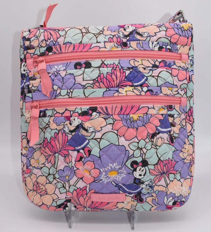 Vera Bradley Triple Zip Hipster Crossbody Bag in "Minnie's Garden Party" Pattern