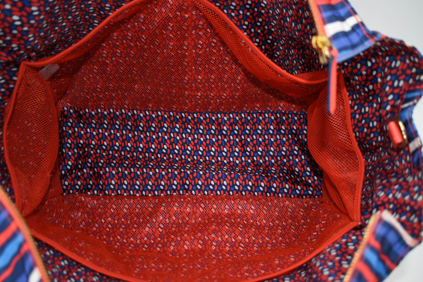 Vera Bradley Preppy Poly Large Tote Bag in "Cobalt Stripe" Pattern