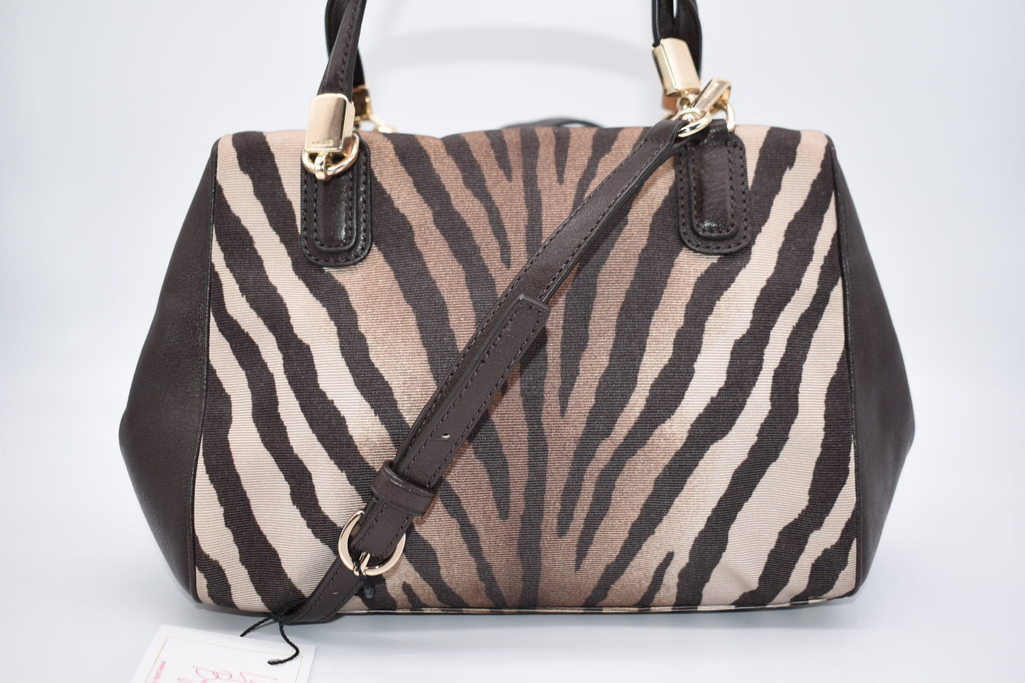 Coach Madison Mini Satchel Bag in Brown Zebra
