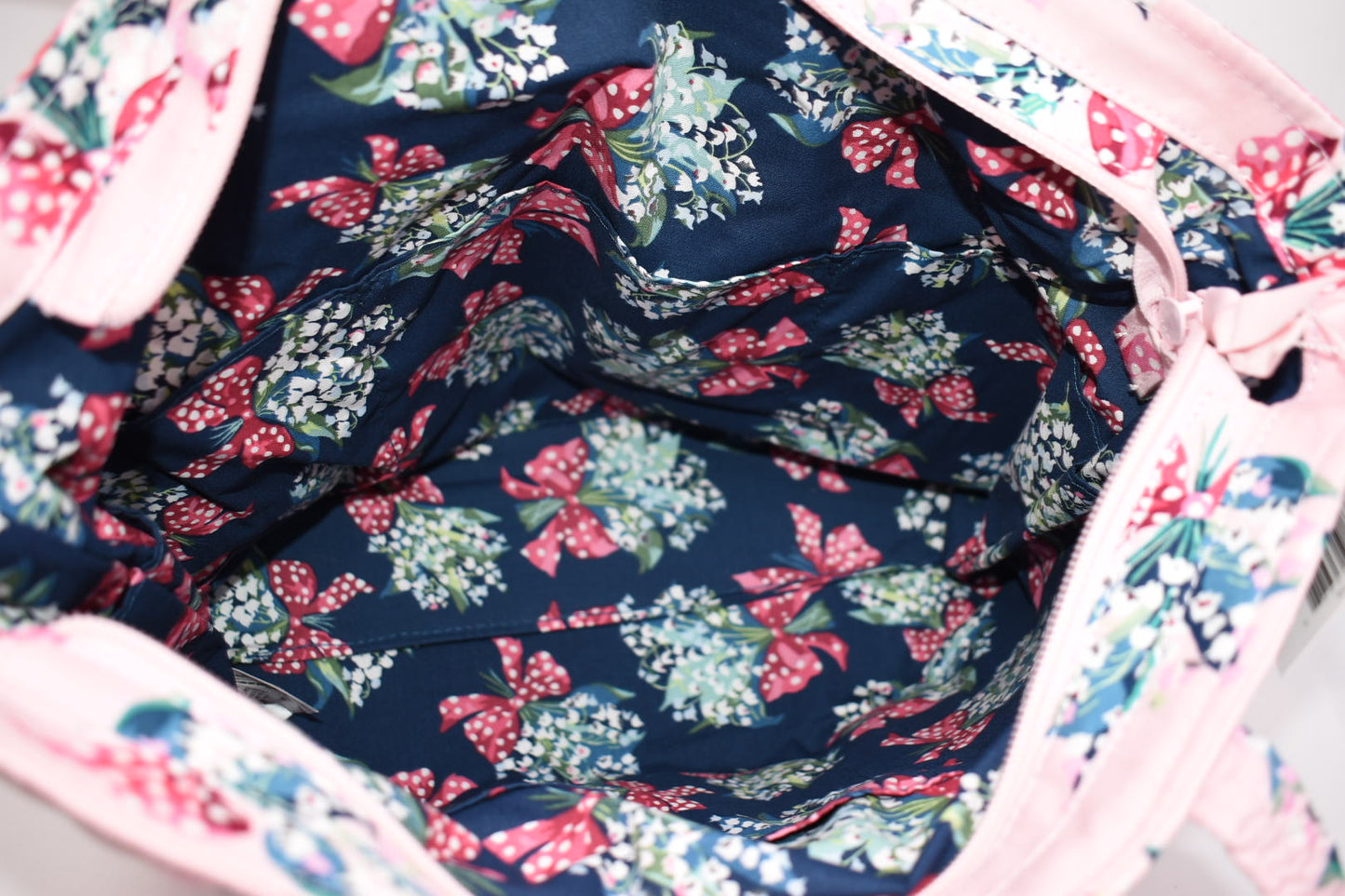 Vera Bradley Small Vera Tote Bag in "Happiness Returns Pink" Pattern