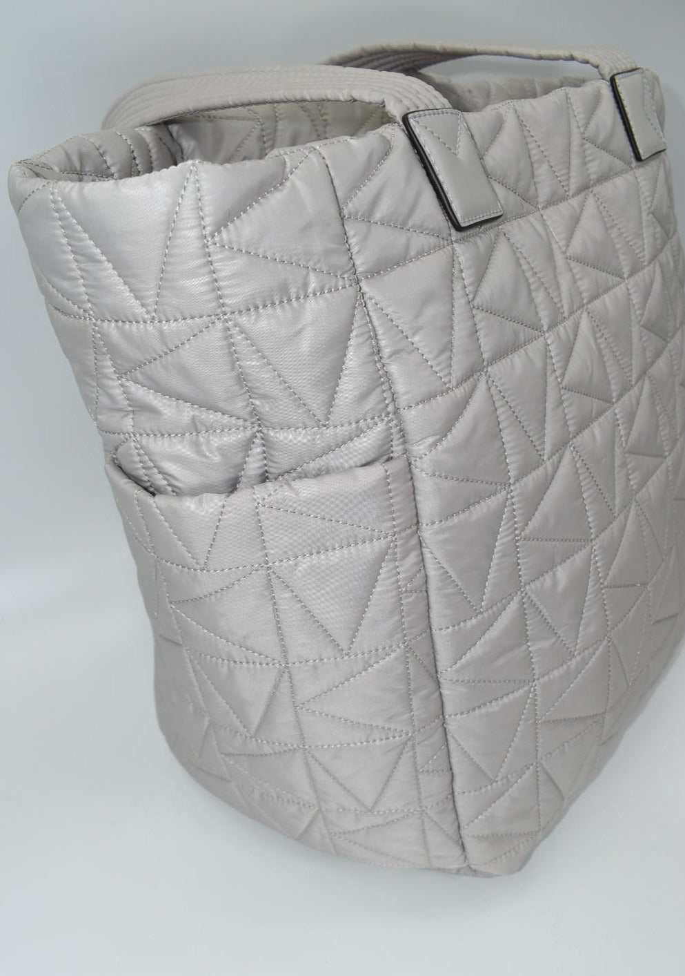Michael Kors Winnie Large Quilted Tote Bag in Aluminum Color