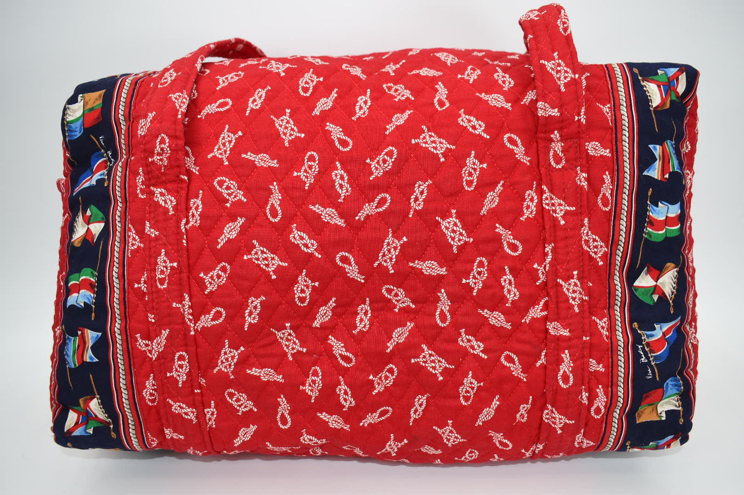 Vera Bradley Medium Duffel Bag in "Regatta Red Knots" Pattern