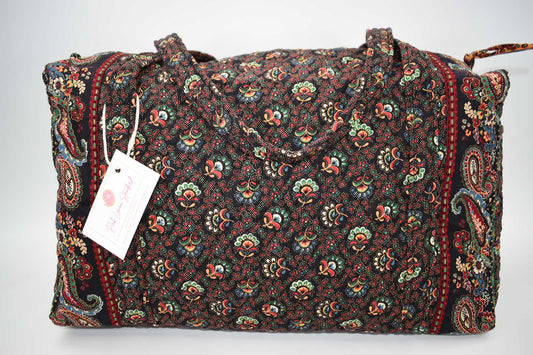 Vintage Vera Bradley Medium Duffel Bag in "Colette Black -1995" Pattern