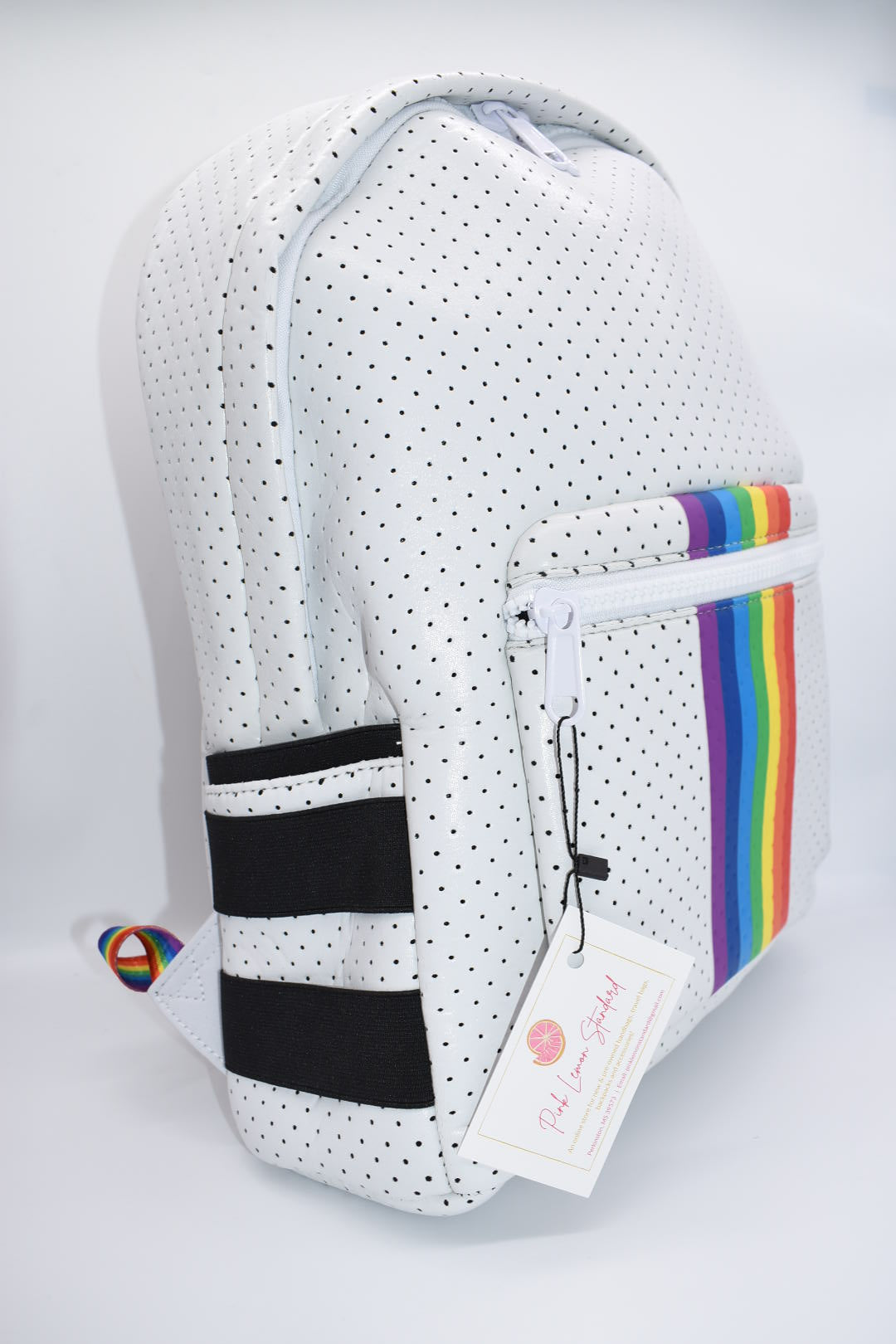 Parker & Hyde Large White Rainbow Neoprene Backpack