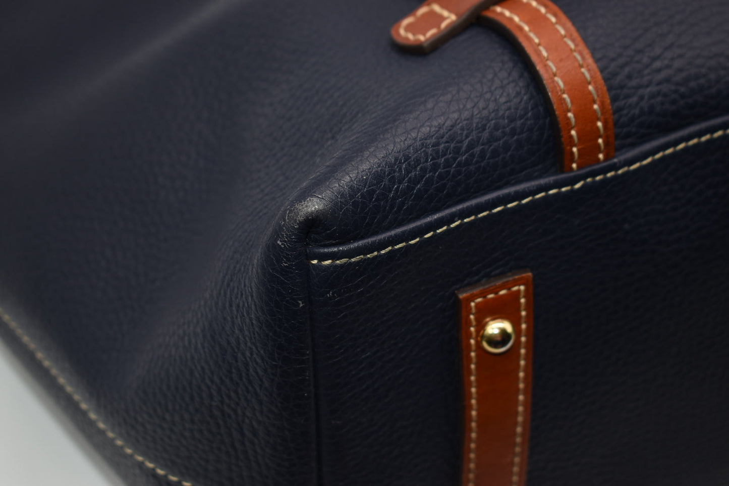 Dooney & Bourke Pebbled Leather Tote Bag in Navy Blue