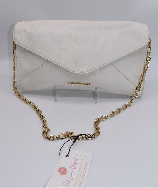 Vera Bradley White Quilted Harper Leather Clutch