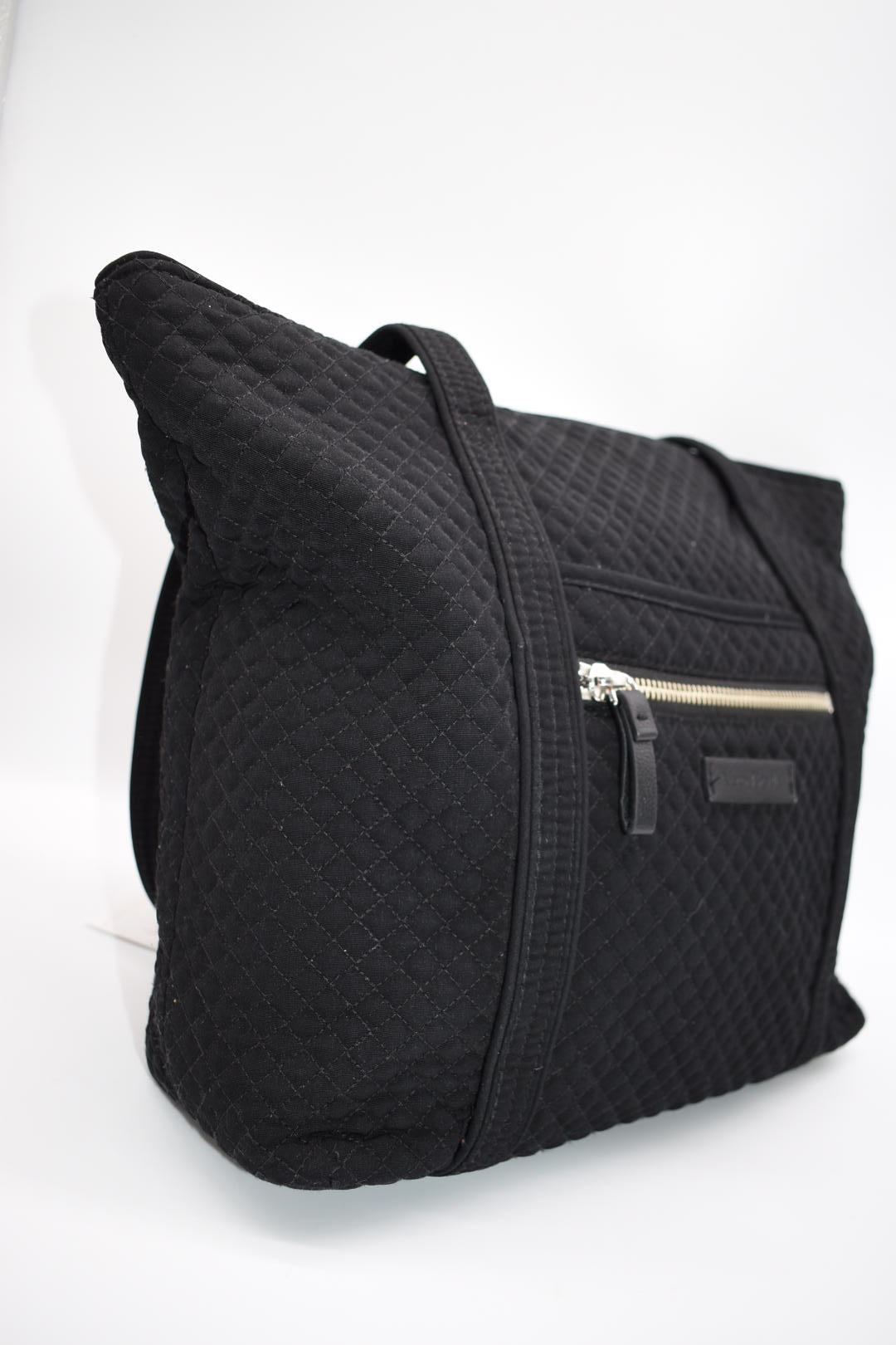 Vera Bradley Iconic Small Vera Tote Bag in Black Microfiber