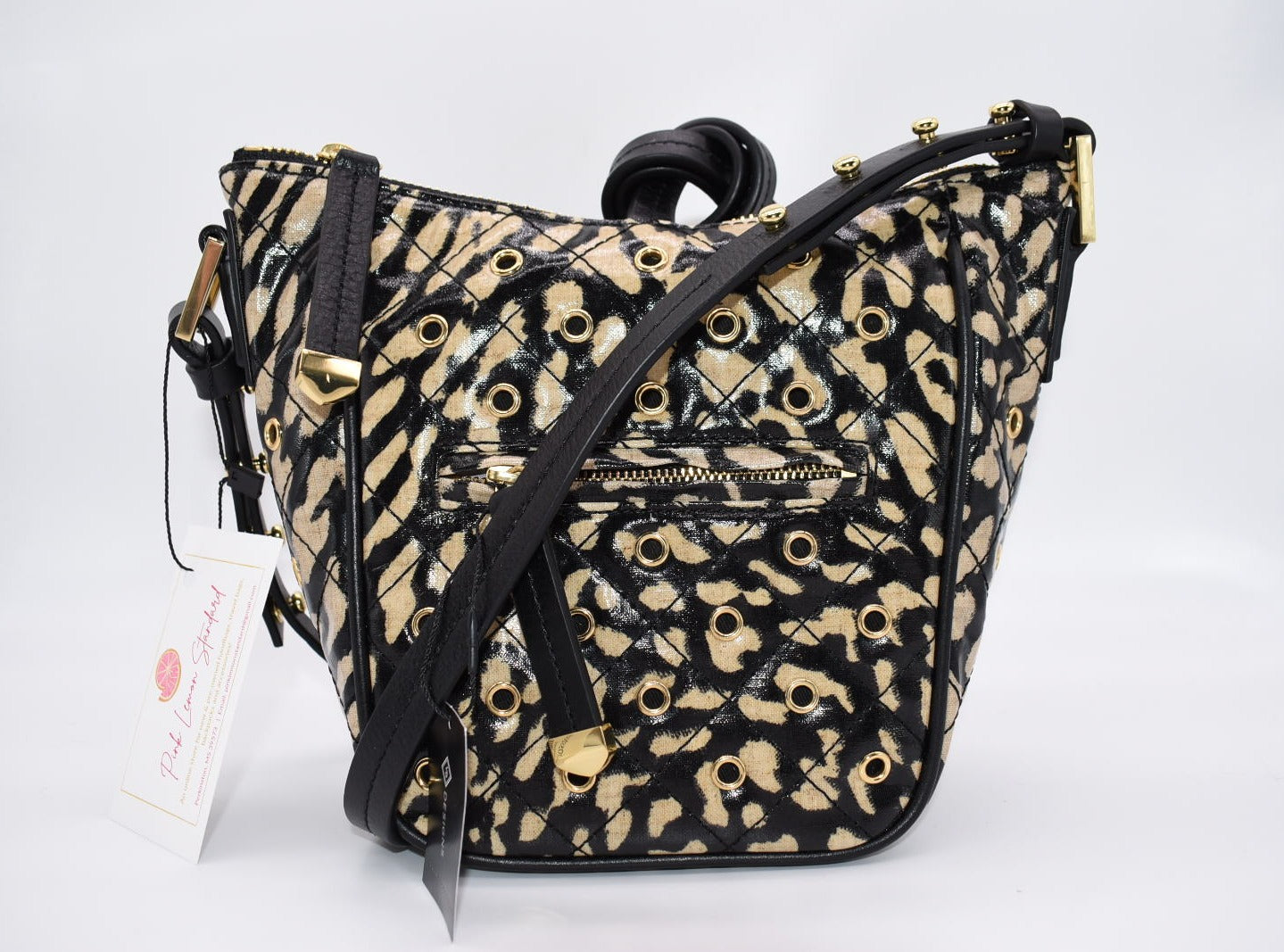 Vera Bradley 'Glossy Leopard" Fenwick Mini Crossbody Hobo Bag