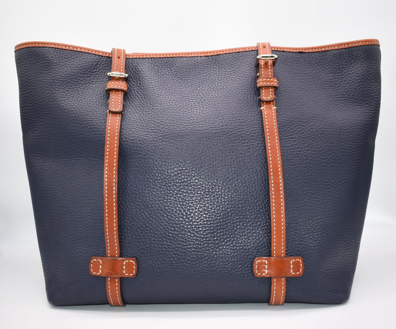Dooney & Bourke Pebbled Leather Tote Bag in Navy Blue