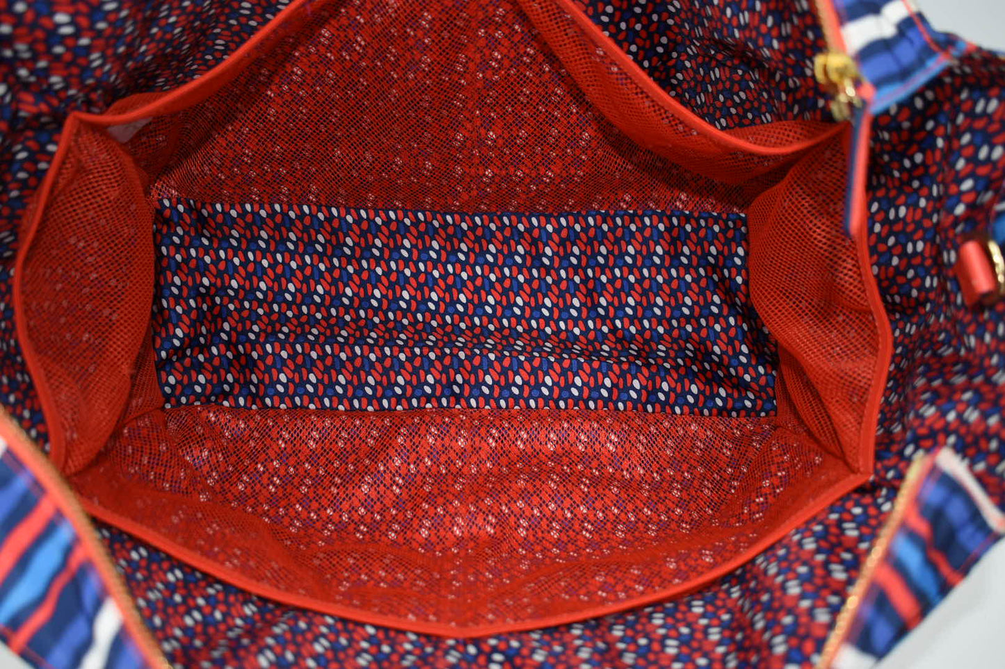 Vera Bradley Preppy Poly Large Tote Bag in "Cobalt Stripe" Pattern