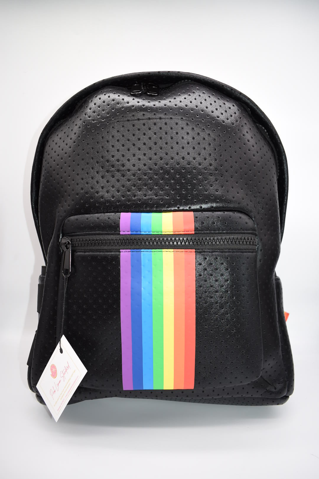 Parker & Hyde Large Black Rainbow Neoprene Backpack