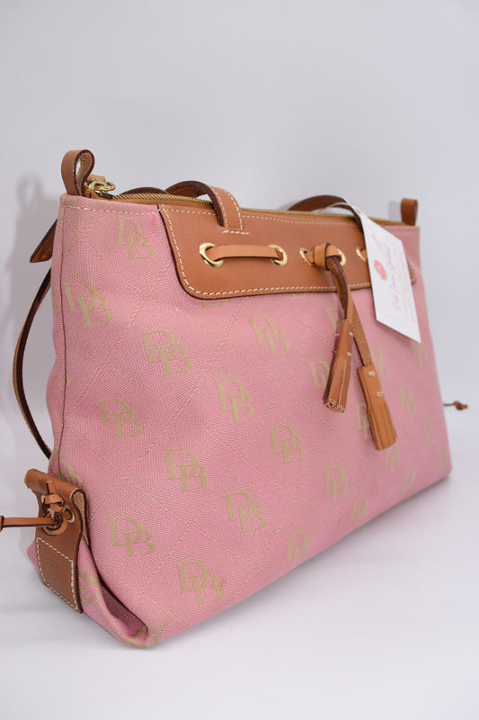 Dooney & Bourke Signature Zip-Top Tassel Tote Bag