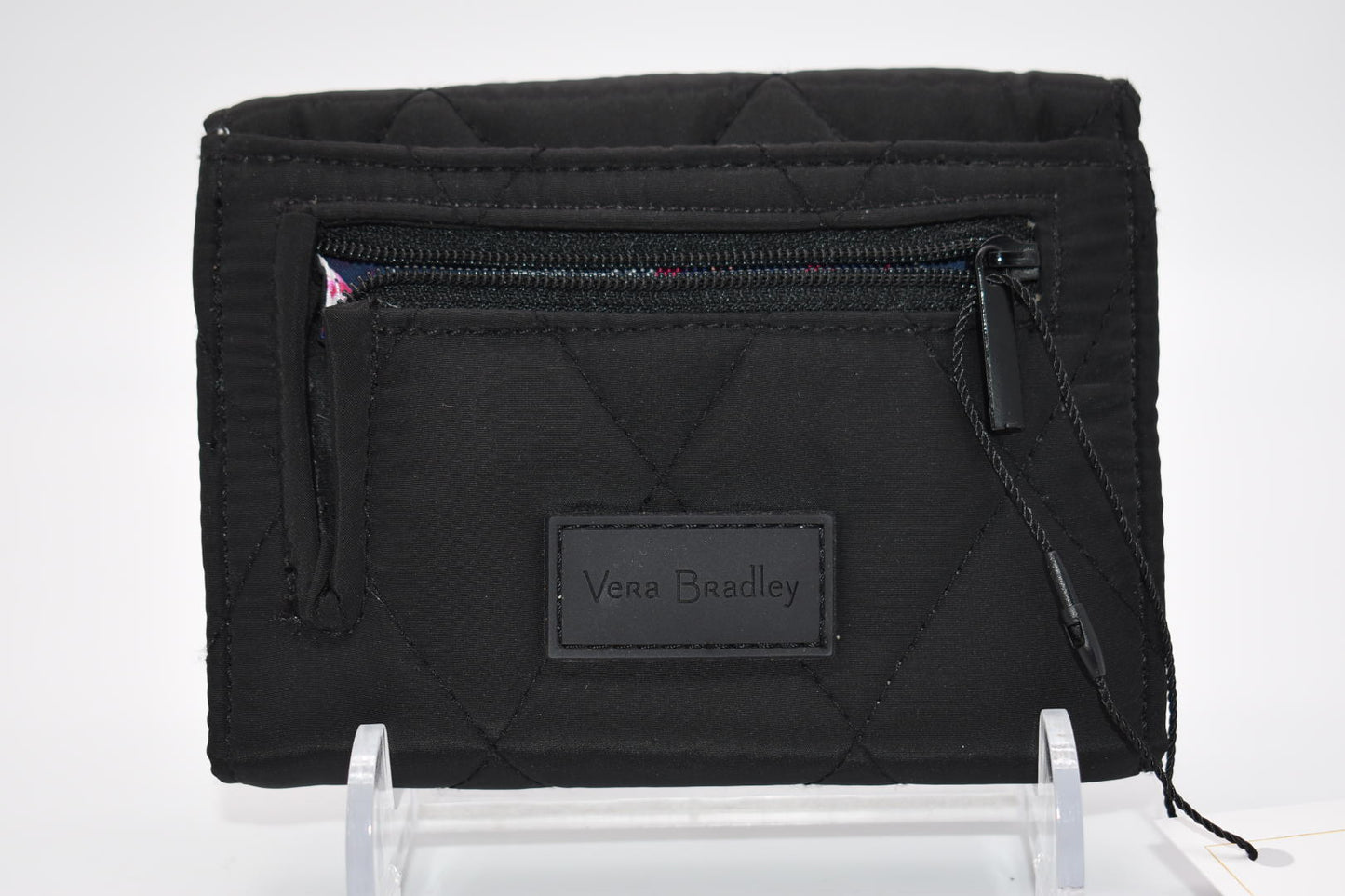 Vera Bradley Black Ultralight RFID Tri-Fold Wallet