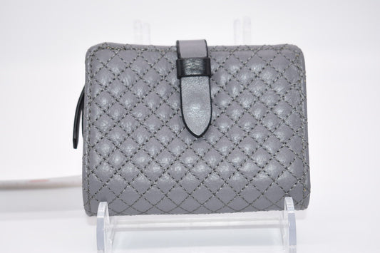 Vera Bradley RFID Leather Carryall RFID Small Wallet in "Storm Cloud"